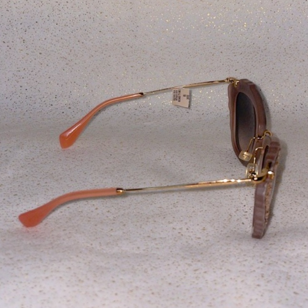 New Miu Miu MU04QS TV1-4K0 Matte Pink Butterfly Stone Frame Sunglasses Shades - Picture 8 of 15